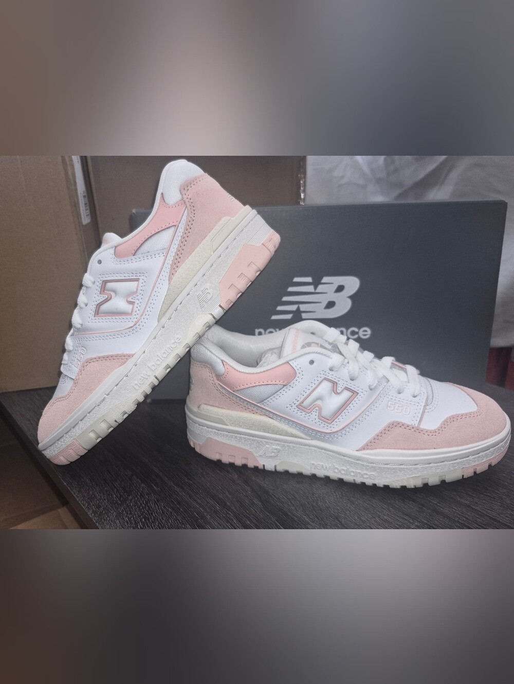 New Balance Women’s Pink & White 550 Retro Trainer